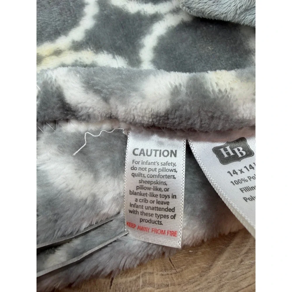 Hudson Baby Elephant Security Blanket Grey White Geometric Circle Lovey 50589